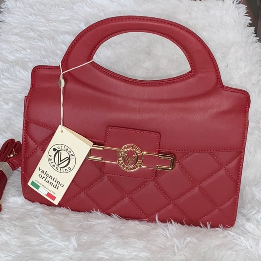 NWT Valentino Orlandi Red Quilted Bag